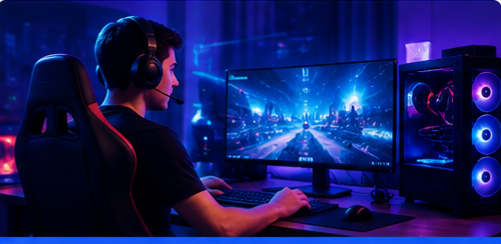 Habitación moderna para gaming conectada con fibra óptica